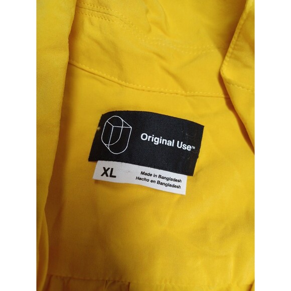 Original Use Hawaiian Mens Shirt XL Yellow Windy Palm Trees 100% Rayon Button-Up - Picture 5 of 6